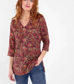Sale Bedrukte tuniek van biologisch katoen LAURIE DAMES Overhemden & Blouses