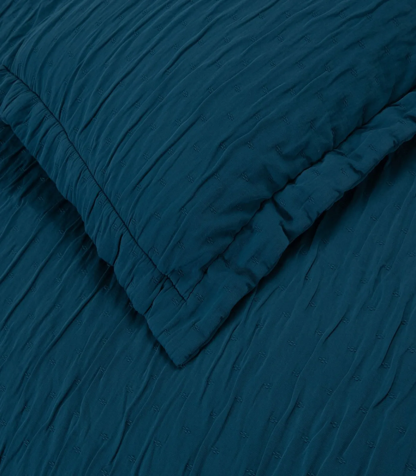 Chakra Bedsprei set 2 personen Leron Seti 240x260 cm Benzine blauw (1 Bedsprei, 2 Kussenslopen)