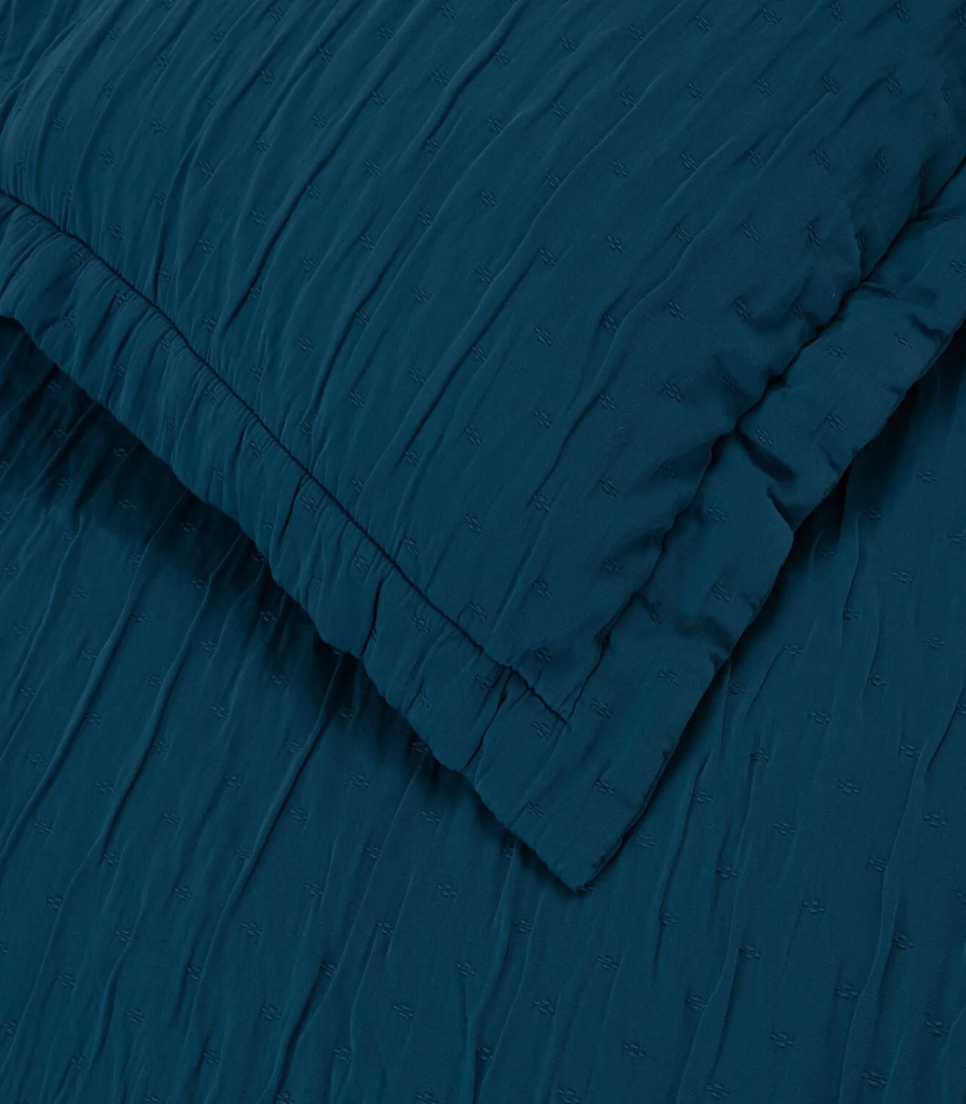 Chakra Bedsprei set 2 personen Leron Seti 240x260 cm Benzine blauw (1 Bedsprei, 2 Kussenslopen)