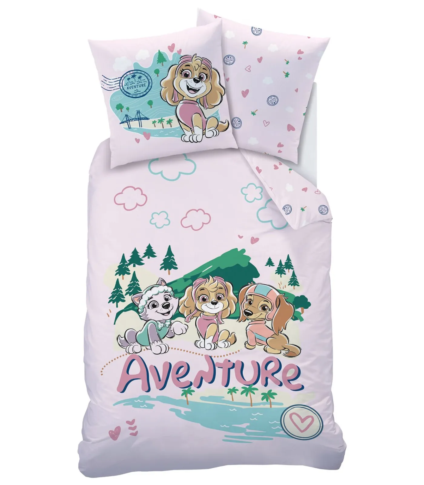 Outlet Bedtextielset met print van 100% katoen, PAW PATROL VOYAGE Dekbedovertrekken