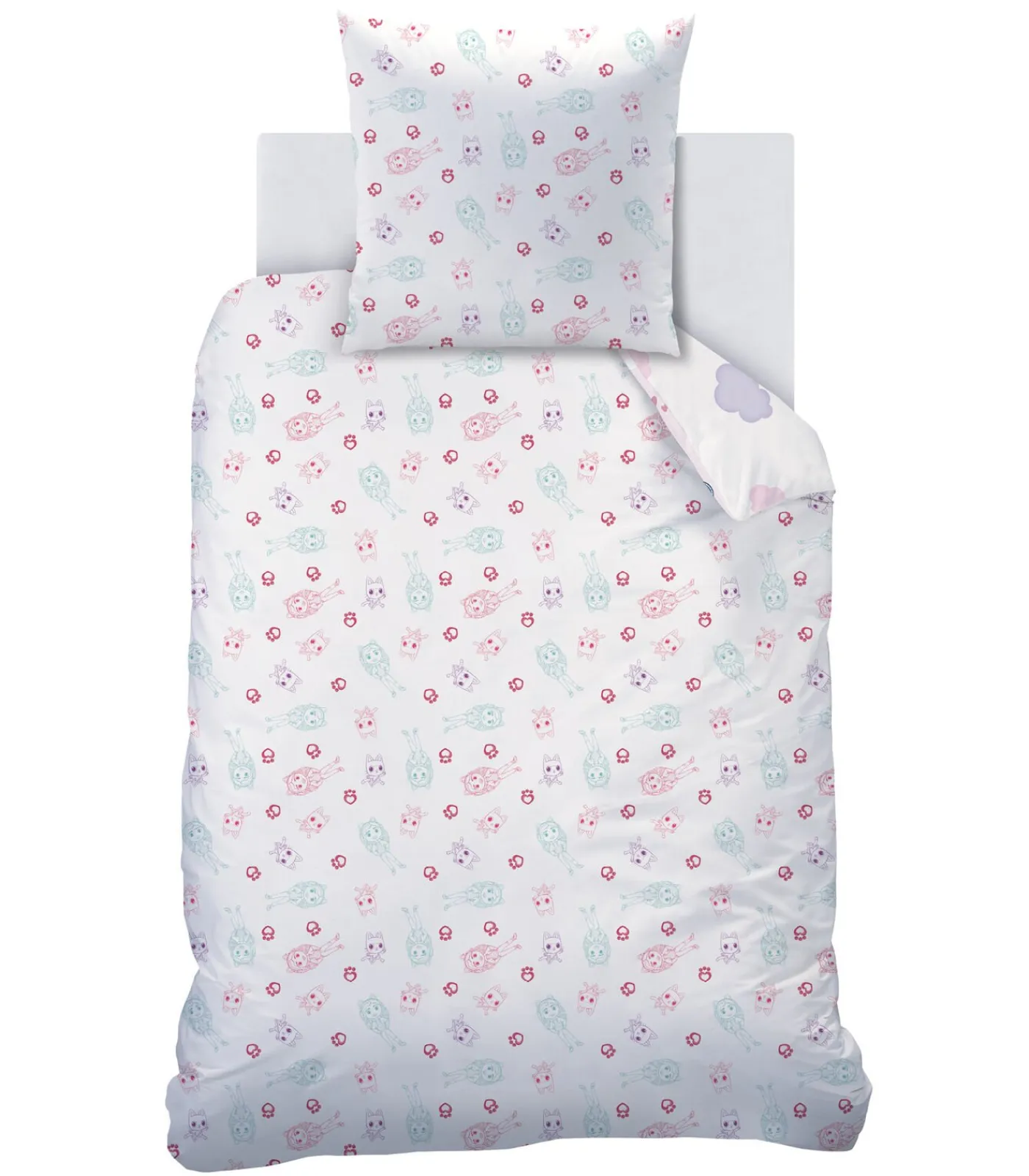 Sale Bedtextielset met print van 100% katoen, GABBY EN HET MAGISCHE HUIS WORLD Dekbedovertrekken