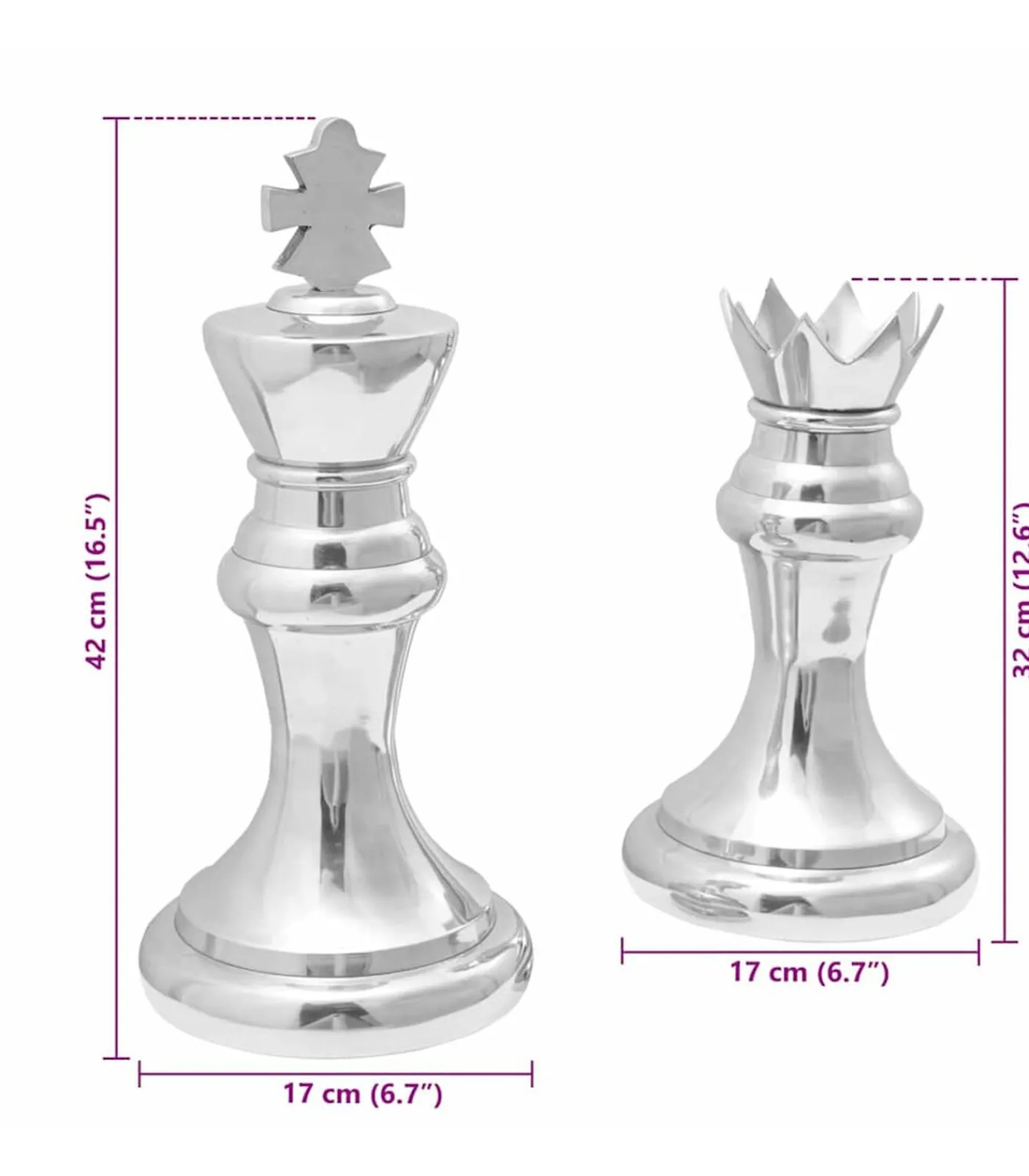 Discount Beelden 2 pcs Zilver Aluminium Decoratie