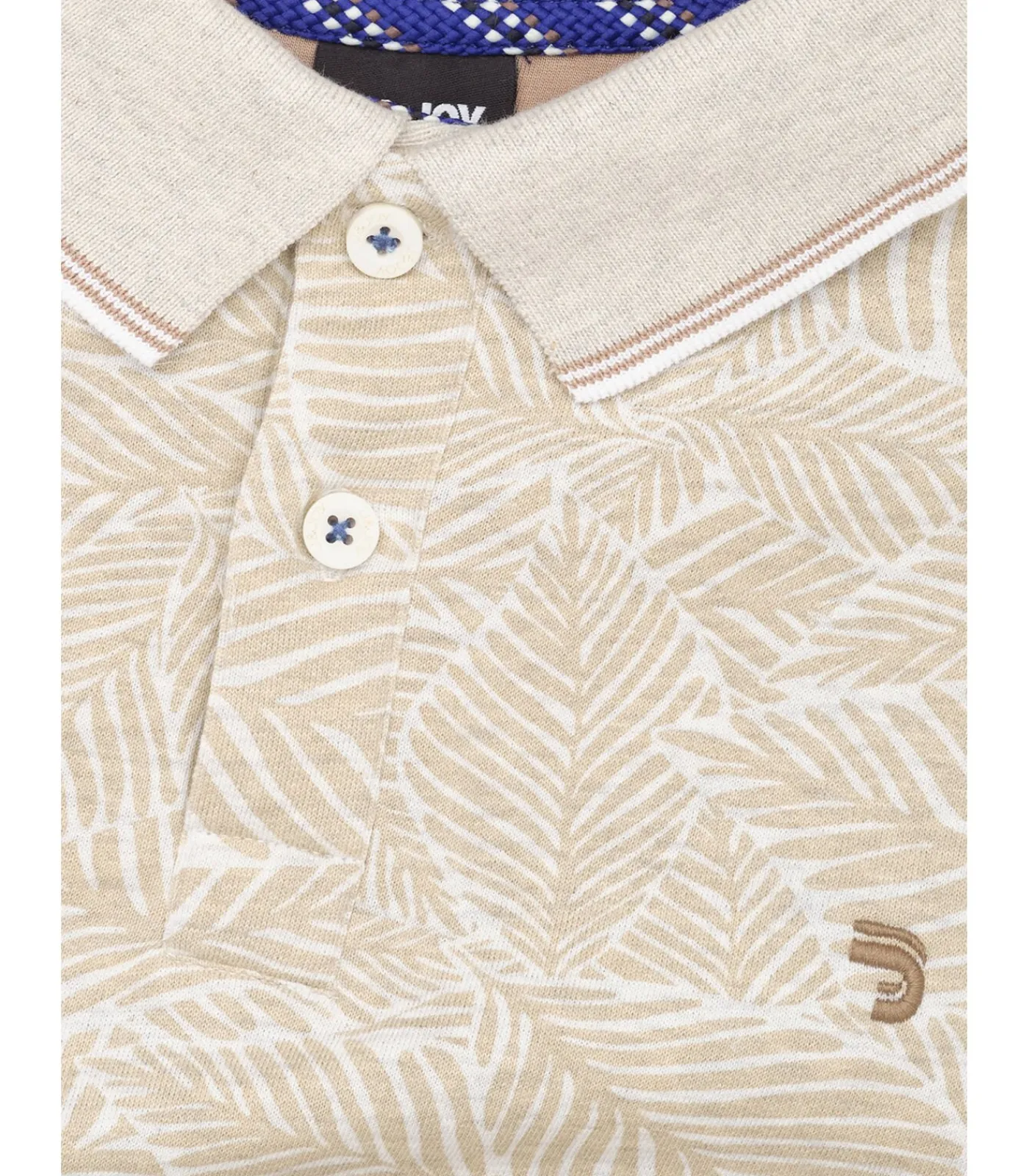 Heren J&JOY heren poloshirt met bladprint