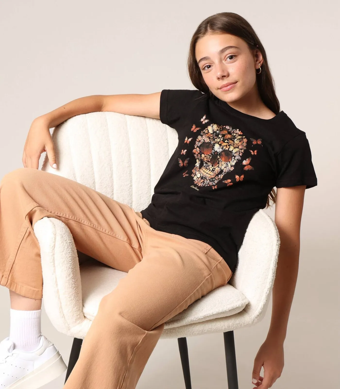 Kinderen Deeluxe BESKULL - T-shirt van 100% katoen met doodshoofd- en vlinderprint