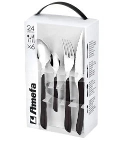 Discount Bestekset Eclat - Zwart - 24-delig / 6 personen Bestek