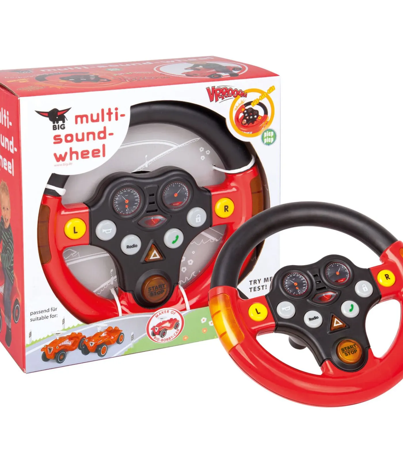 Kinderen BIG speelgoed stuurwiel met geluid en licht voor Bobby Car en tractor