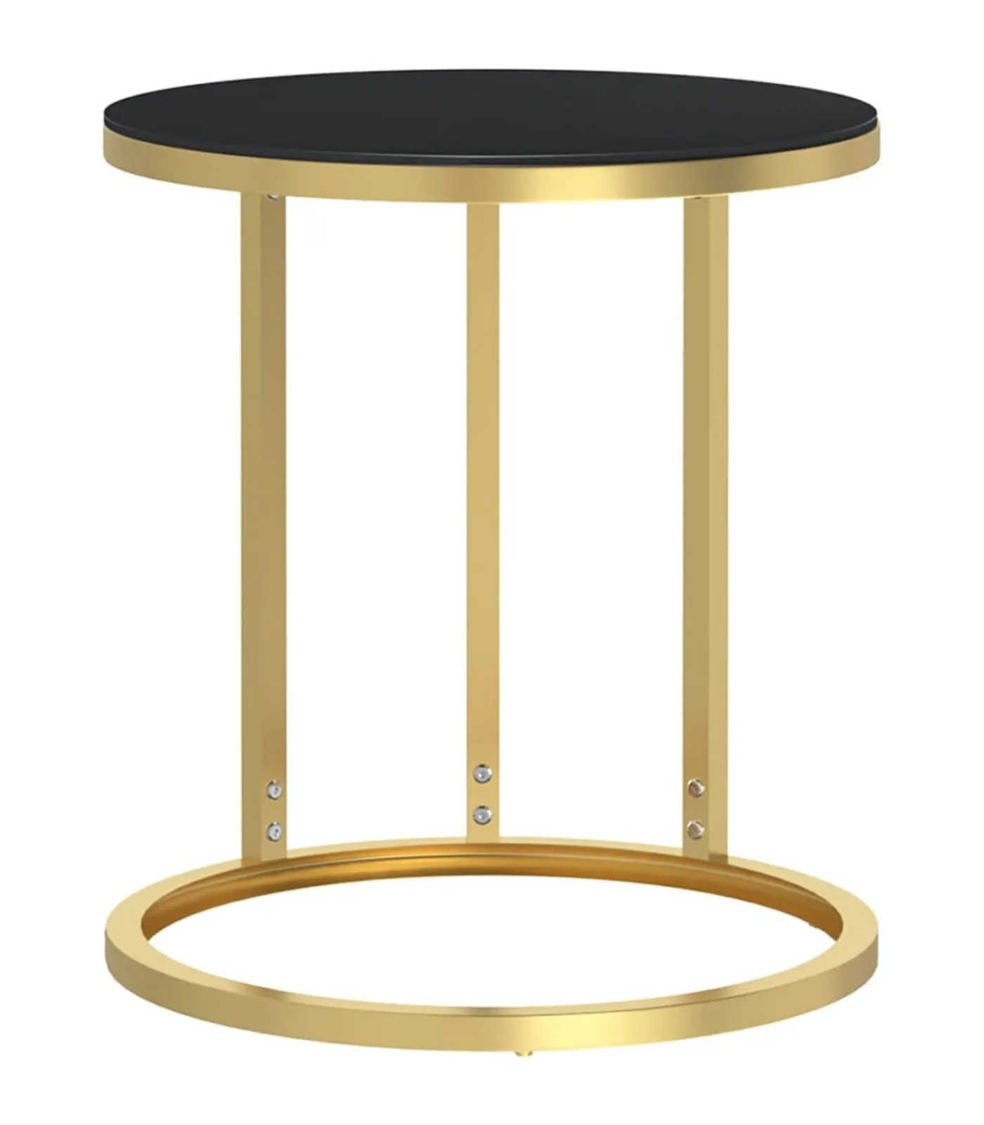 vidaXL Bijzettafel 45 cm gehard glas goudkleurig en zwart