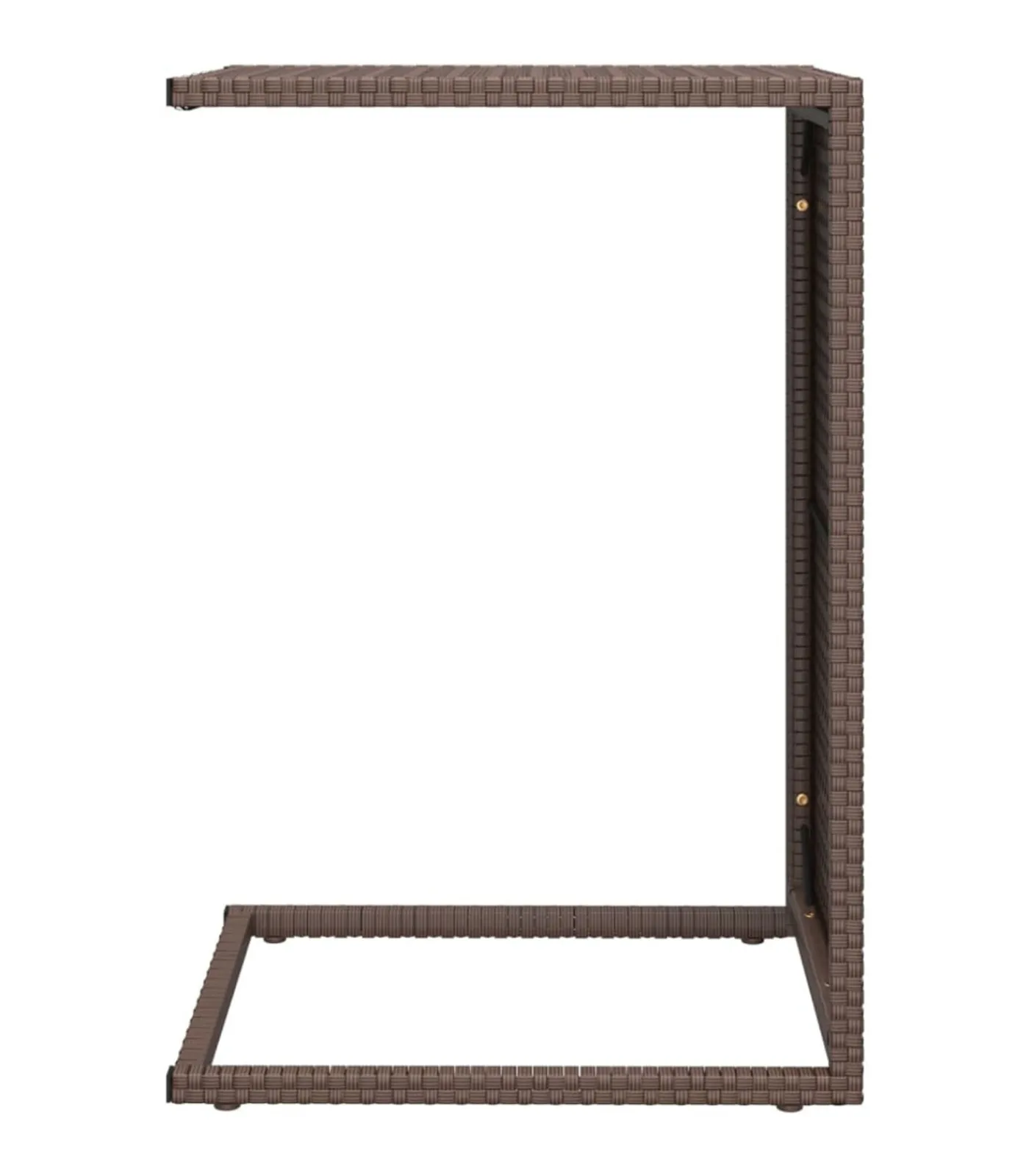 vidaXL Bijzettafel C-vormig 40x35x60 cm poly rattan bruin