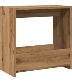 Clearance Bijzettafel 50x26x50 cm bewerkt hout artisanaal eikenkleurig Tafels