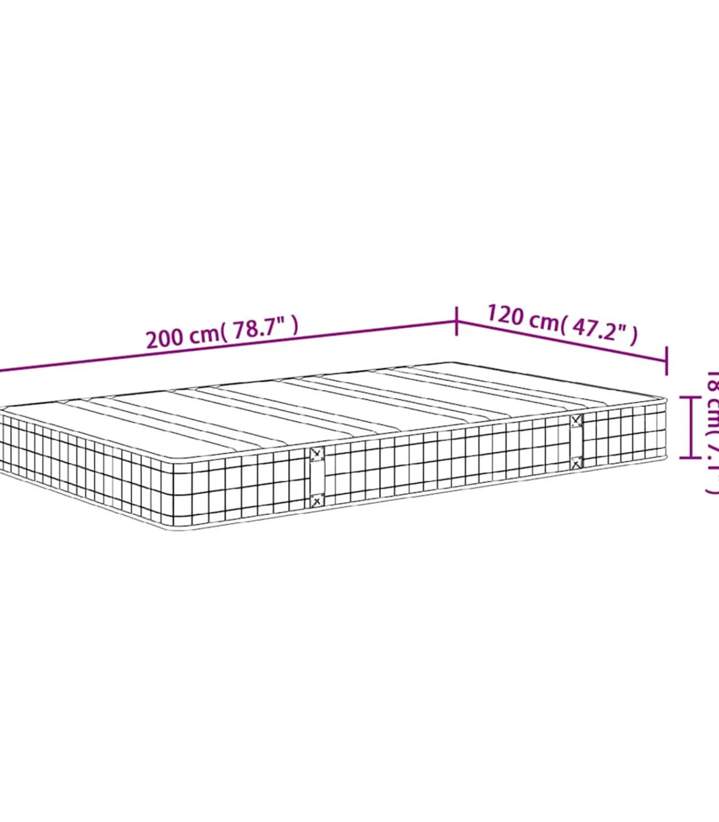 vidaXL Binnenveringmatras middelhard 120x200 cm