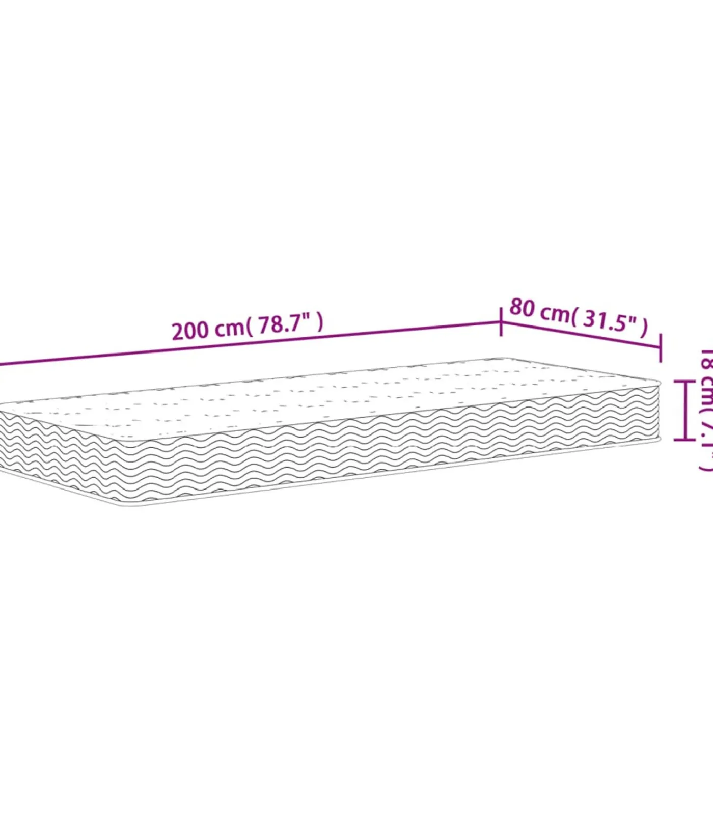 vidaXL Binnenveringmatras middelhard 80x200 cm