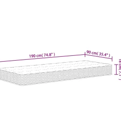 vidaXL Binnenveringmatras middelhard 90x190 cm Single Size
