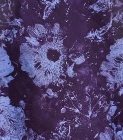 Clearance Blauw en paars bedrukt zijden vierkant DAMES Sjaals