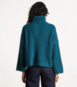 DAMES La Fée Maraboutée Blauw iriserende gebreide trui, lange mouwen, col