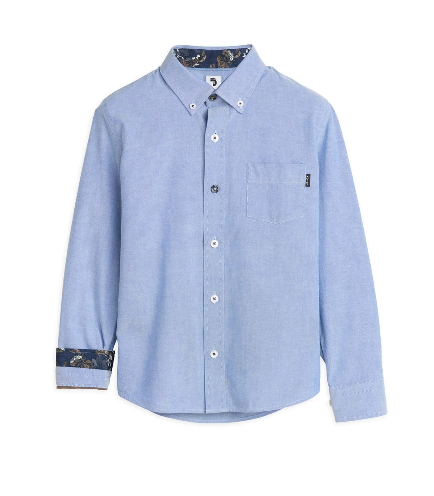 Blauw jongensoverhemd met zakje Kinderen Hemden