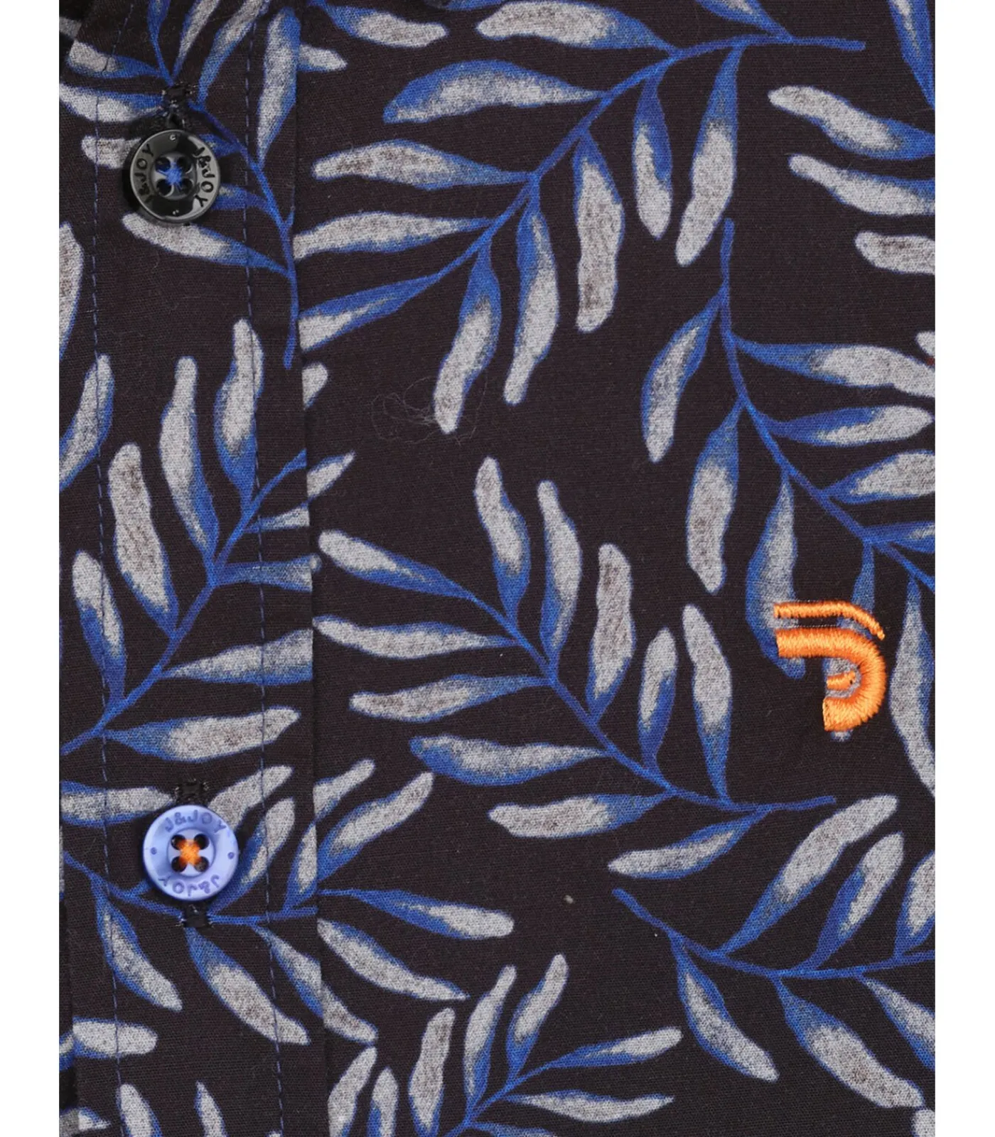 Kinderen J&JOY Blauw jongensshirt met bladprint