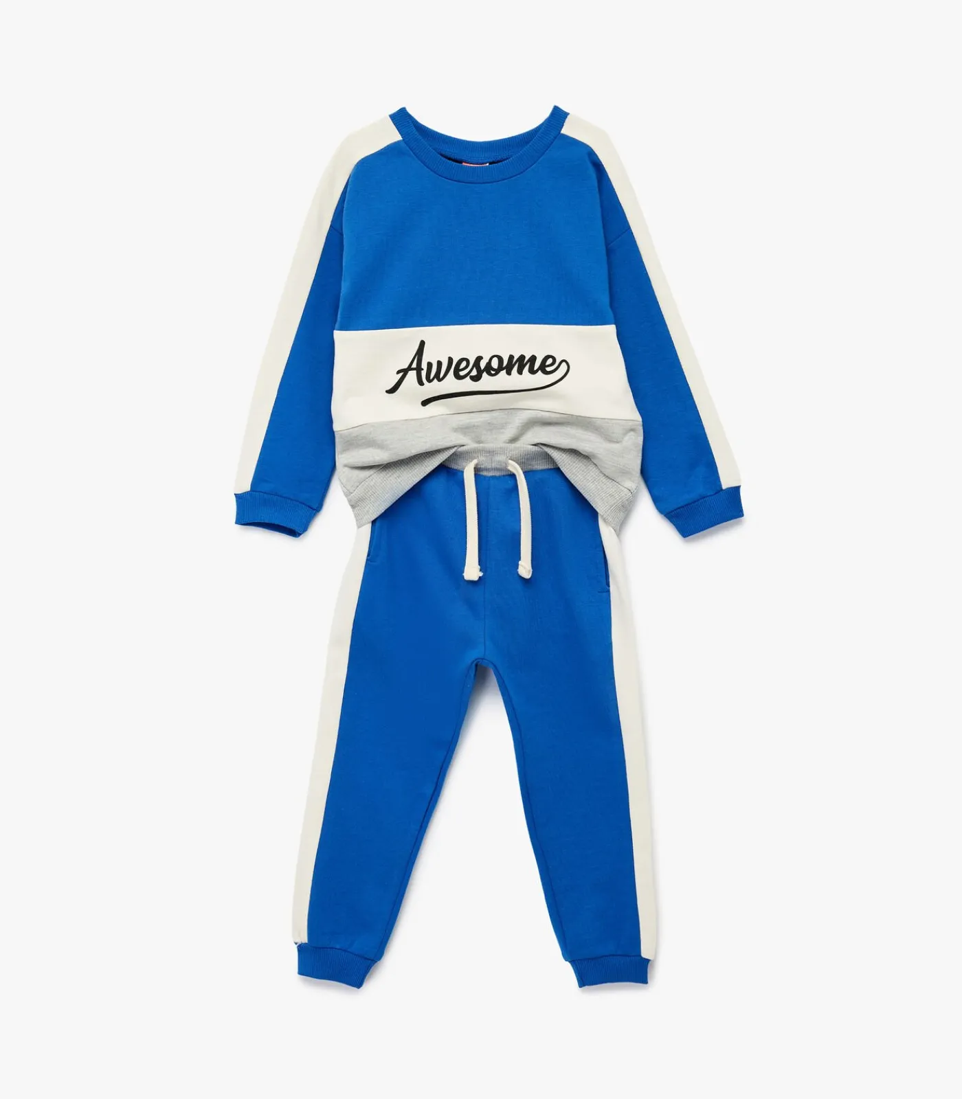Kinderen Koton Blauw Kinder Trainingspak met Print en Kleurvlakken