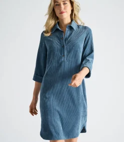 Clearance Blauw kleedje in velours DAMES Jurken