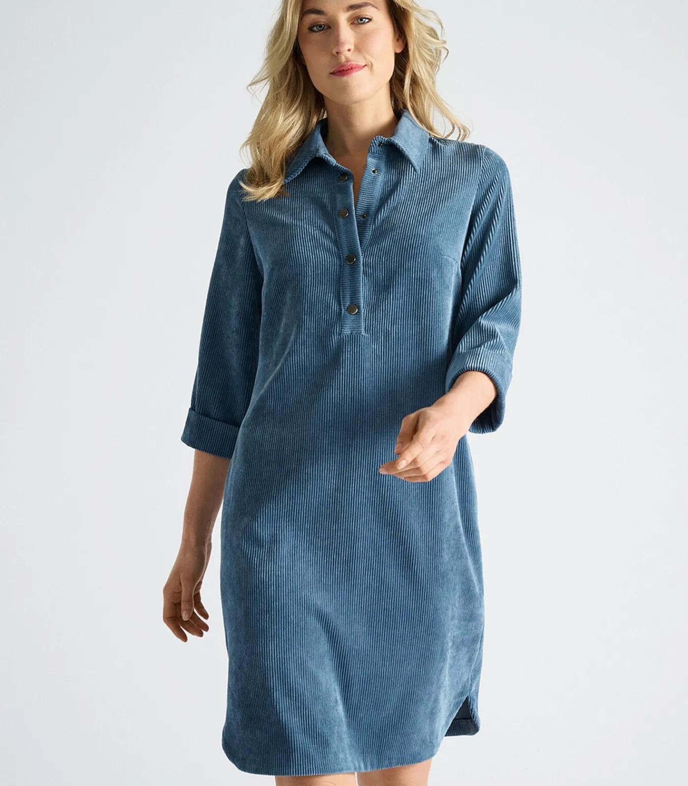 Clearance Blauw kleedje in velours DAMES Jurken