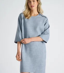 DAMES Marie Méro Blauw kleedje met ronde hals