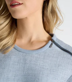 DAMES Marie Méro Blauw kleedje met ronde hals