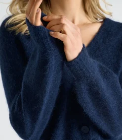 Online Blauwe cardigan met knoopsluiting DAMES Truien & Cardigans