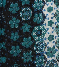 Sale Blauwe wollen sjaal met print DAMES Sjaals