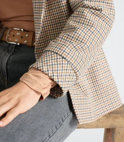 Outlet Blazer met ruitjes zonder knoopsluiting DAMES Maatpakken & Blazers