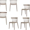 Bliss Tuinstoelen - Kunststof - Taupe - Set van 6 Tuinmeubelen