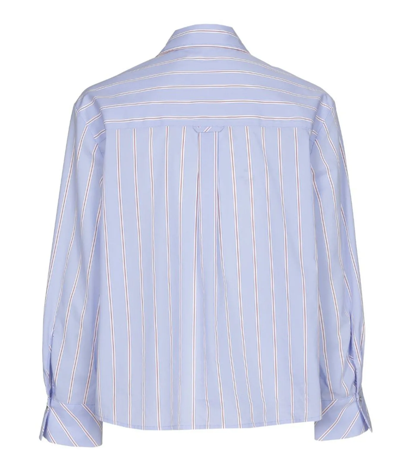 Clearance Bloes katoen licht blauw met fijne bordeaux streep DAMES Overhemden & Blouses