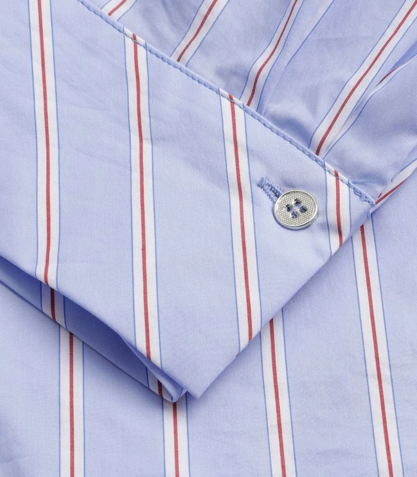 Clearance Bloes katoen licht blauw met fijne bordeaux streep DAMES Overhemden & Blouses