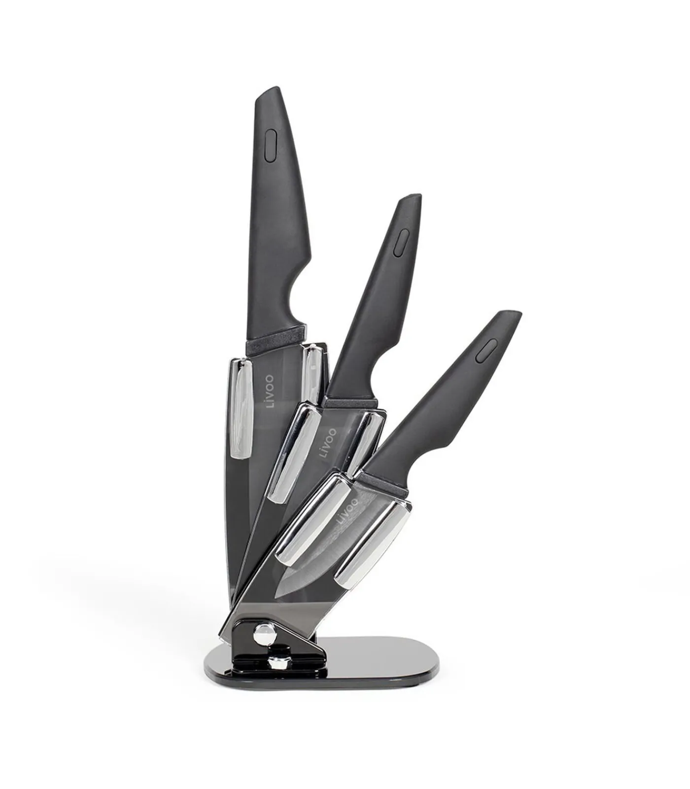 Livoo Blok met 3 keramische messen met houder