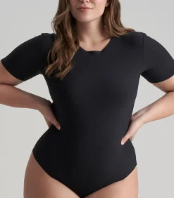 DAMES Bye Bra Bodysuit Korte Mouw | Zwart Xl