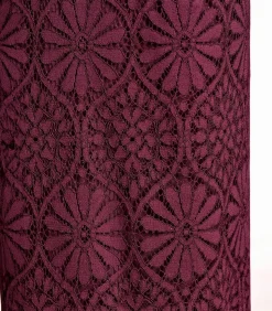 DAMES La Fée Maraboutée Bordeaux rechte broek van kant