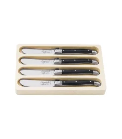 Laguiole Style de Vie Botermessen Zwart - 4 stuks