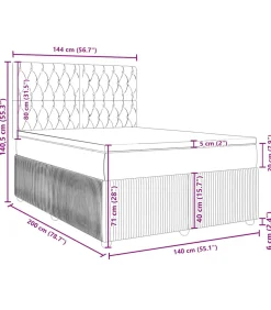 Hot Boxspring met matras fluweel zwart 140x200 cm Bedden