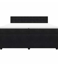 vidaXL Boxspring met matras fluweel zwart 200x200 cm