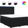 Best Boxspring met matras fluweel zwart 140x200 cm Bedden