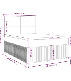 Best Boxspring met matras fluweel zwart 140x200 cm Bedden