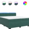 vidaXL Boxspring met matras fluweel donkergroen 200x200 cm