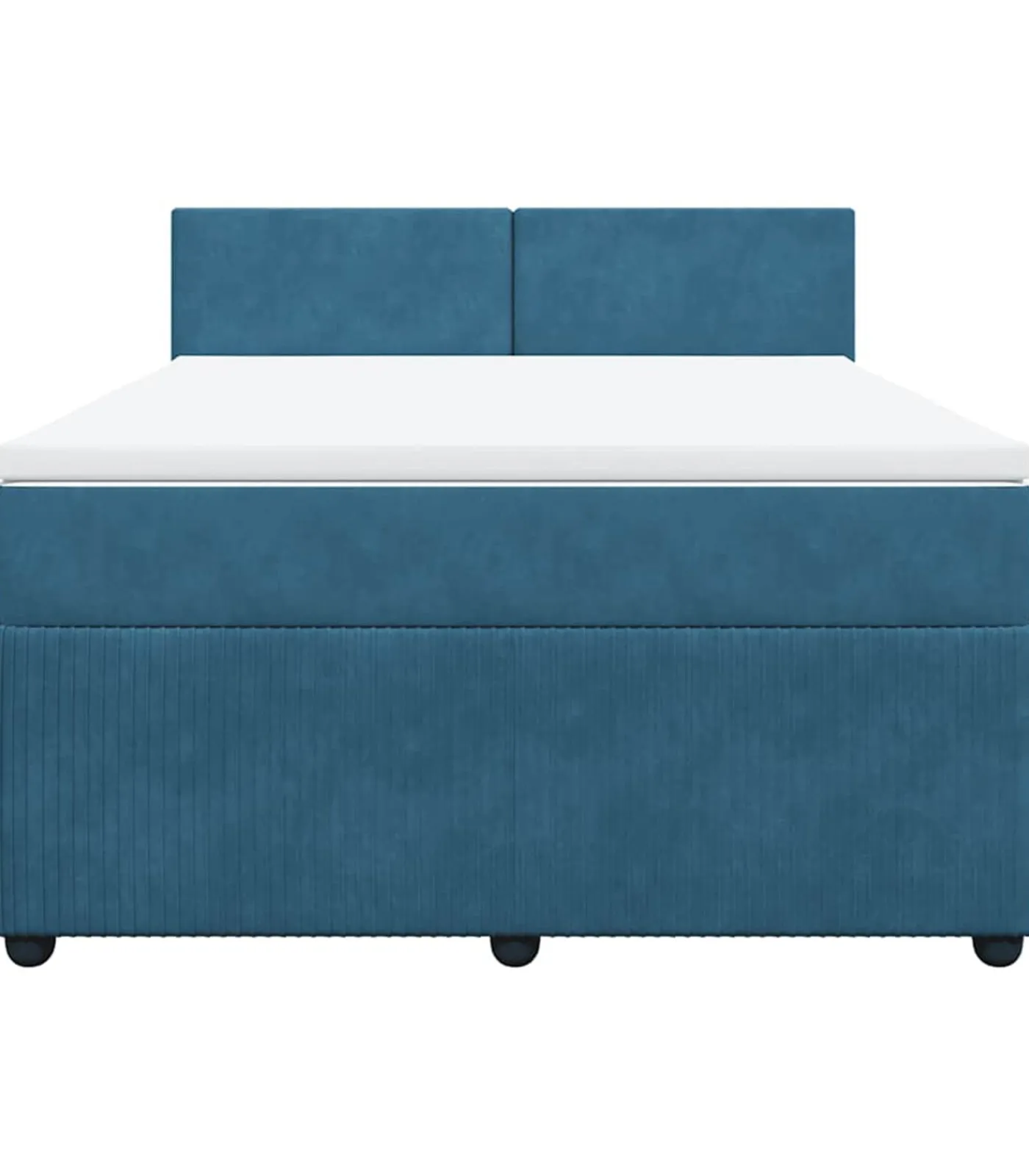 Boxspring met matras fluweel blauw 160x200 cm Bedden