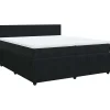 vidaXL Boxspring met matras fluweel zwart 200x200 cm