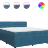 Clearance Boxspring met matras fluweel blauw 200x200 cm Bedden