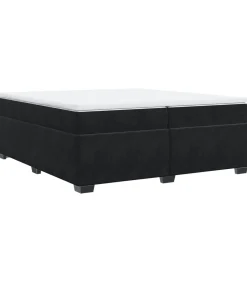 vidaXL Boxspring met matras fluweel zwart 200x200 cm