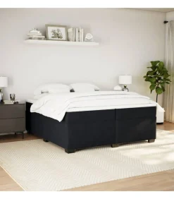 vidaXL Boxspring met matras fluweel zwart 200x200 cm