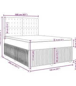 vidaXL Boxspring met matras fluweel blauw 160x200 cm