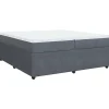 vidaXL Boxspring met matras fluweel donkergrijs 200x200 cm