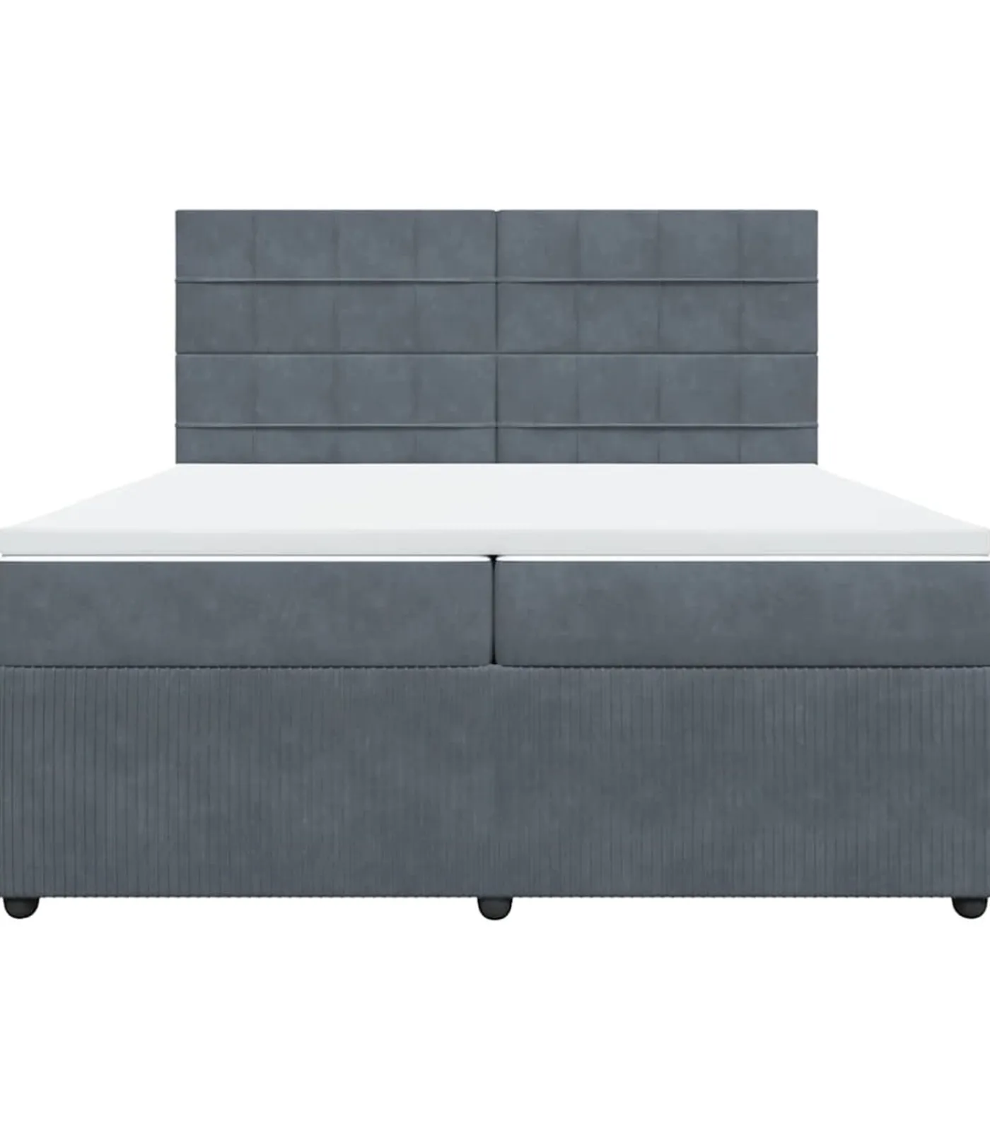 vidaXL Boxspring met matras fluweel donkergrijs 200x200 cm