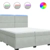 Sale Boxspring met matras fluweel lichtgrijs 200x200 cm Bedden
