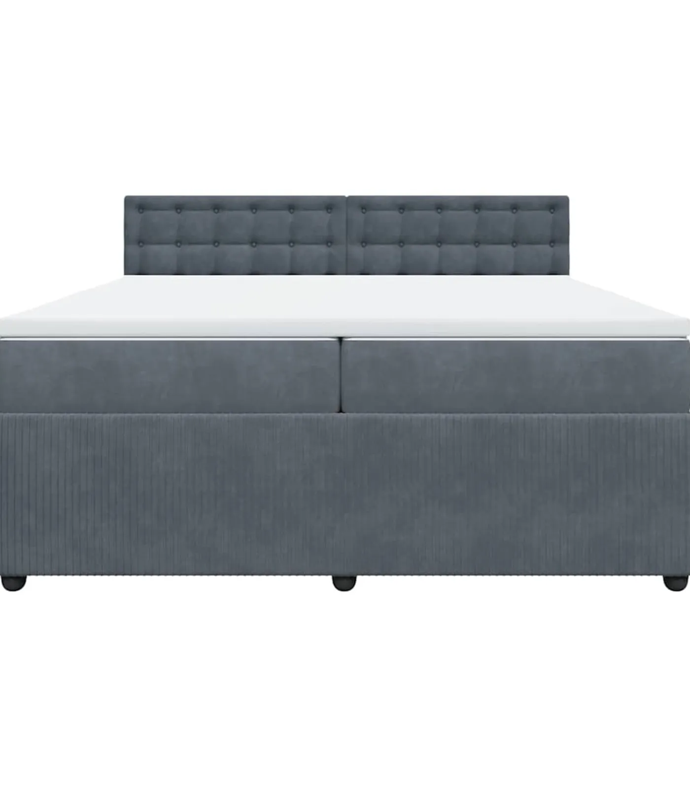 vidaXL Boxspring met matras fluweel donkergrijs 200x200 cm